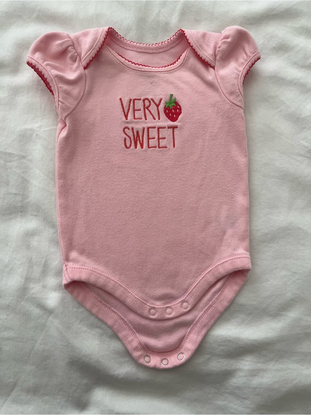 Gymboree Pink "Very Sweet" Strawberry One-Piece Bodysuit